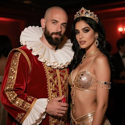 Man and Woman in Ornate Royal Costumes