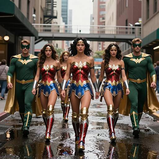 Wonder Woman and Heroes in Urban Sewers
