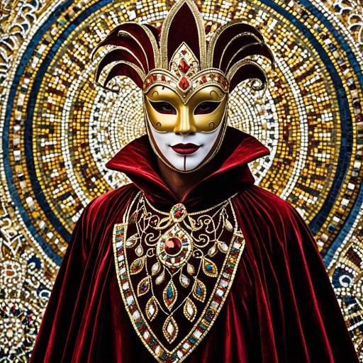 Enigmatic Masquerade Performer in Velvet and Gold