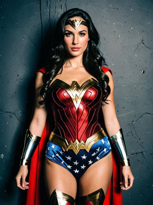 Woman in Wonder Woman Costume