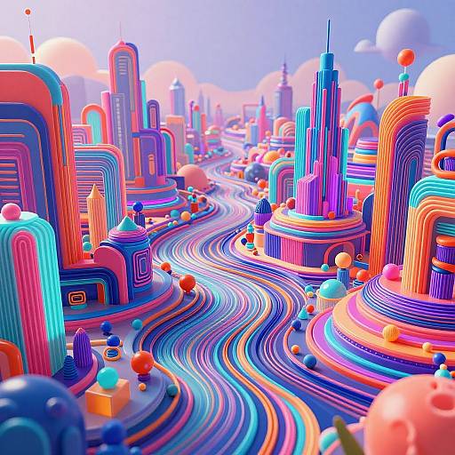 Futuristic Neon Digital Landscape