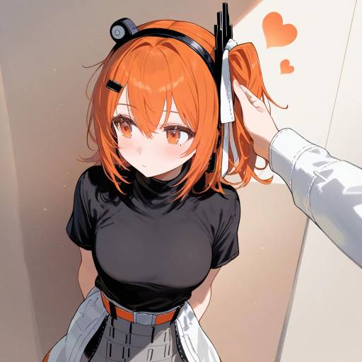 Coy Cowboy Girl with Orange Hair