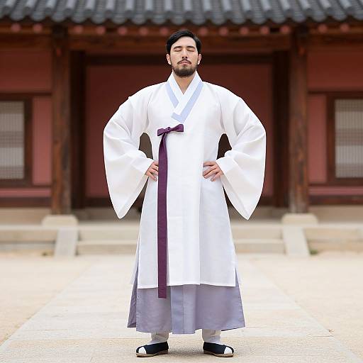 Korean Male Traditional Outfit Portrait
