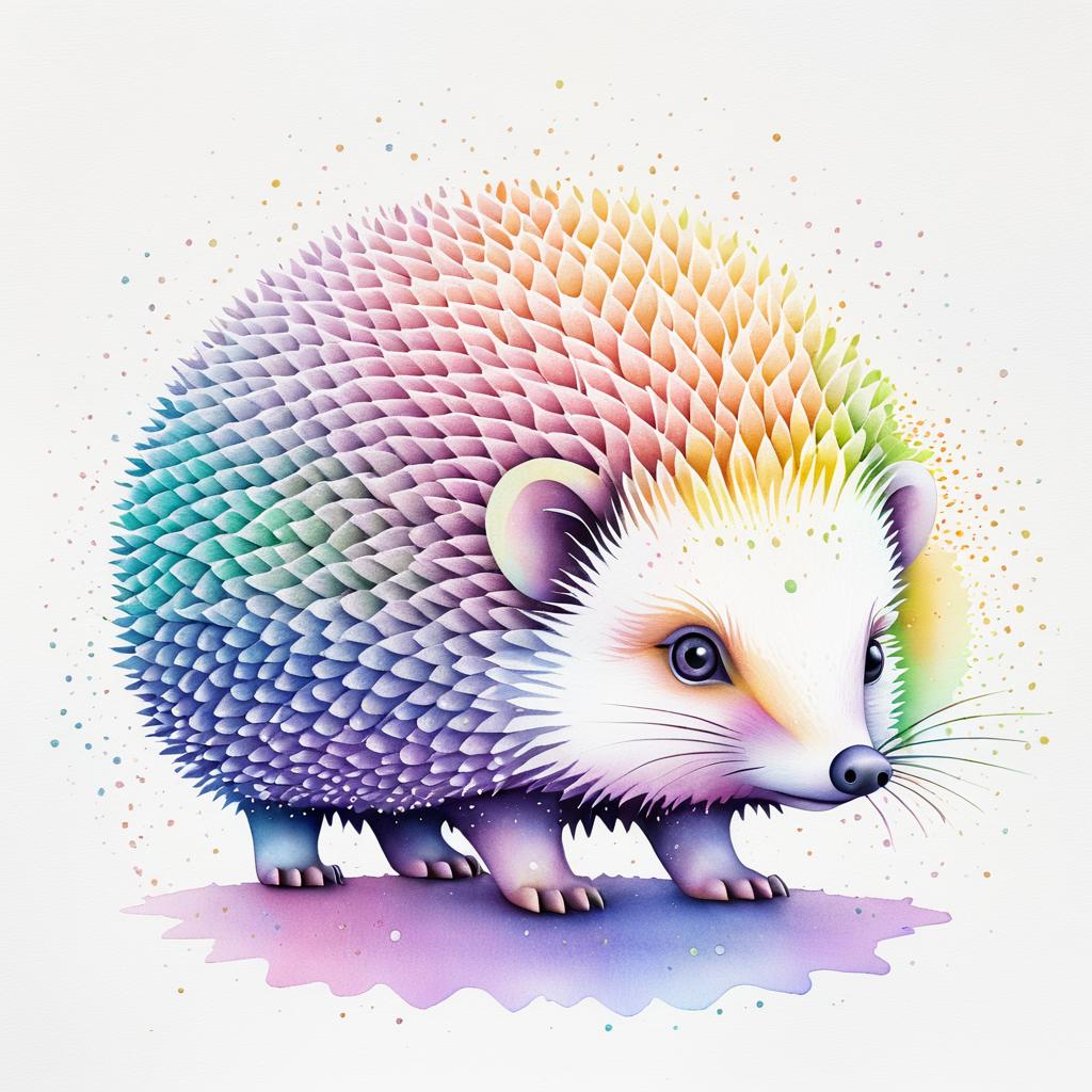 Playful Pastel Hedgehog Illustration