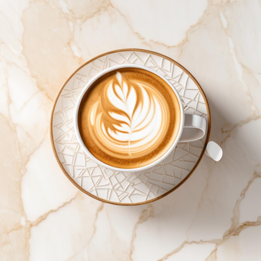 Minimalist Latte Coffee with Coconut Design