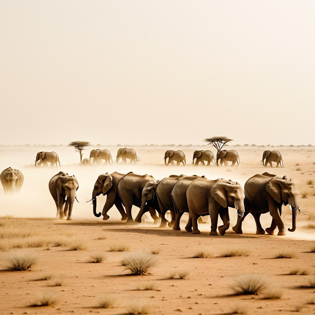 Cinematic Elephants in Savannah Capture