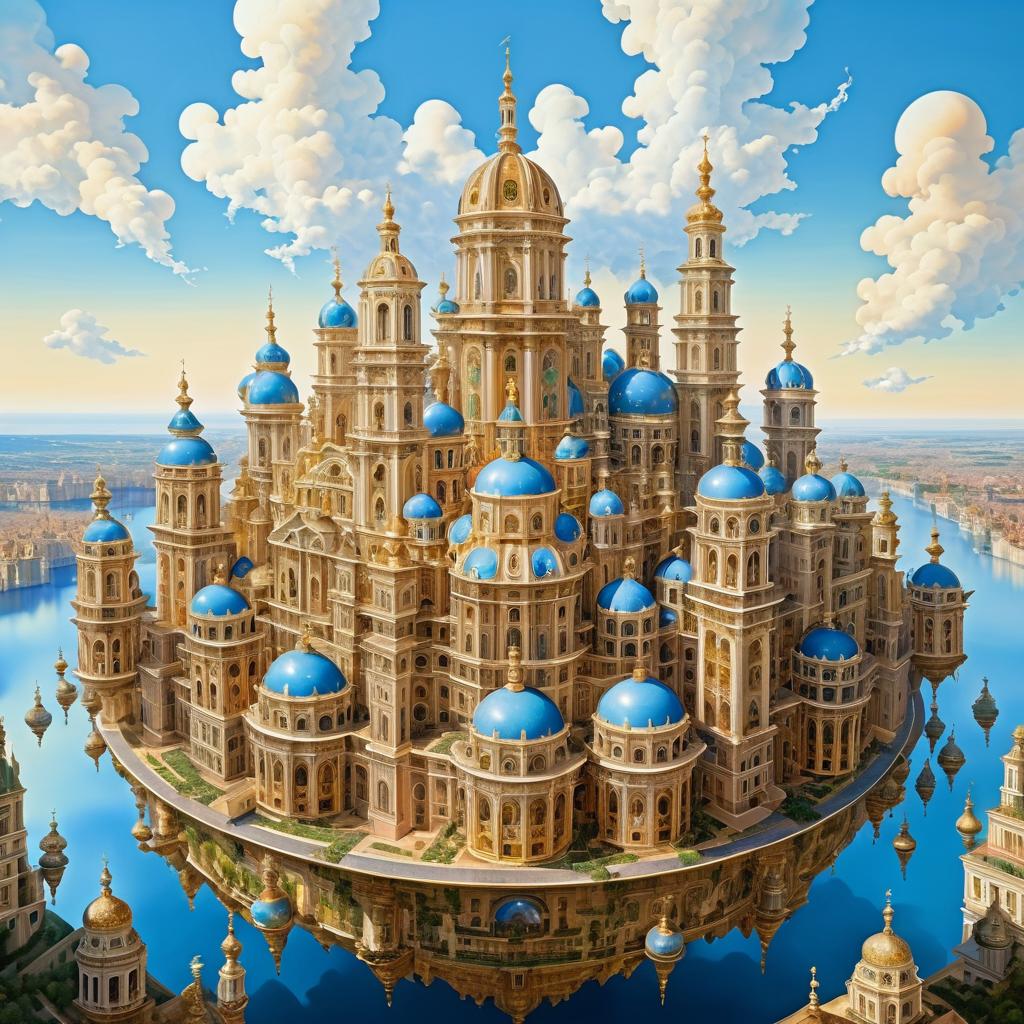 Majestic Baroque Floating City in the Sky