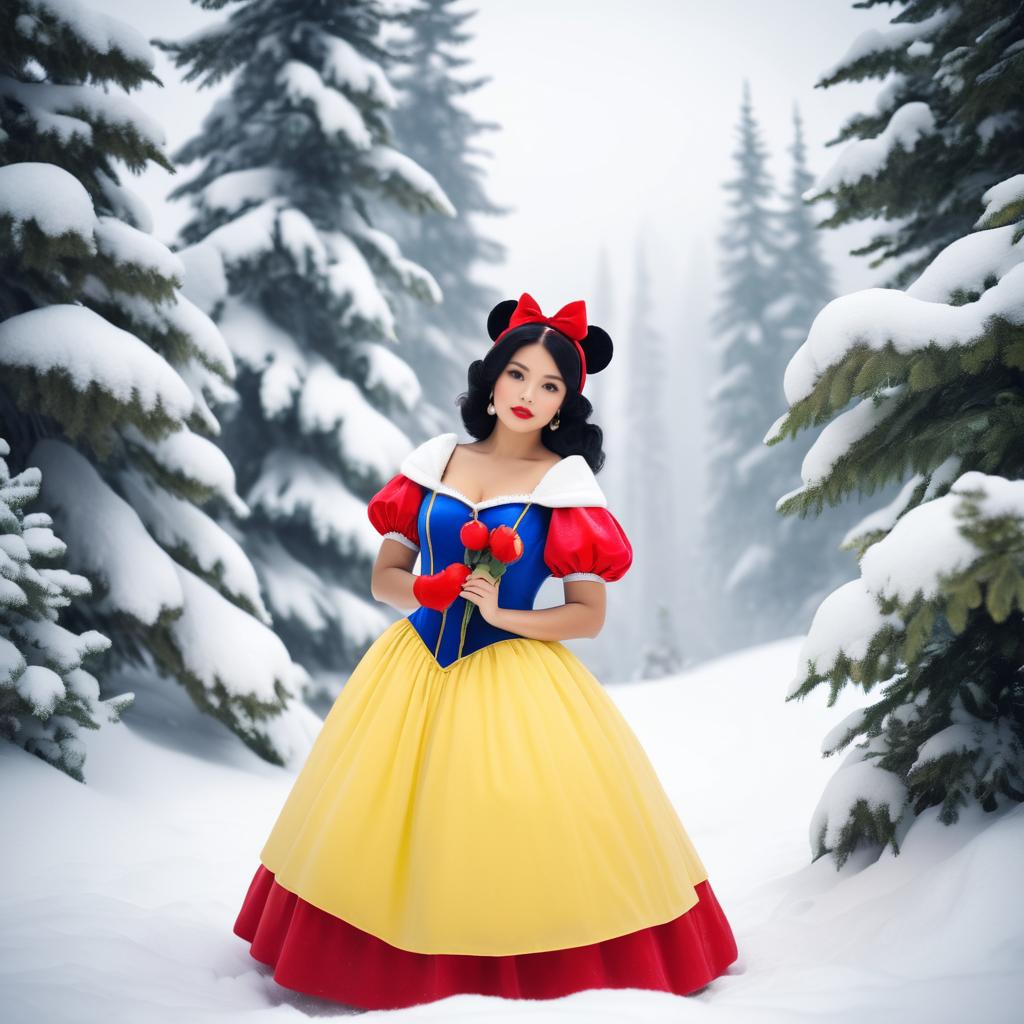 Whimsical Bear as Snow White