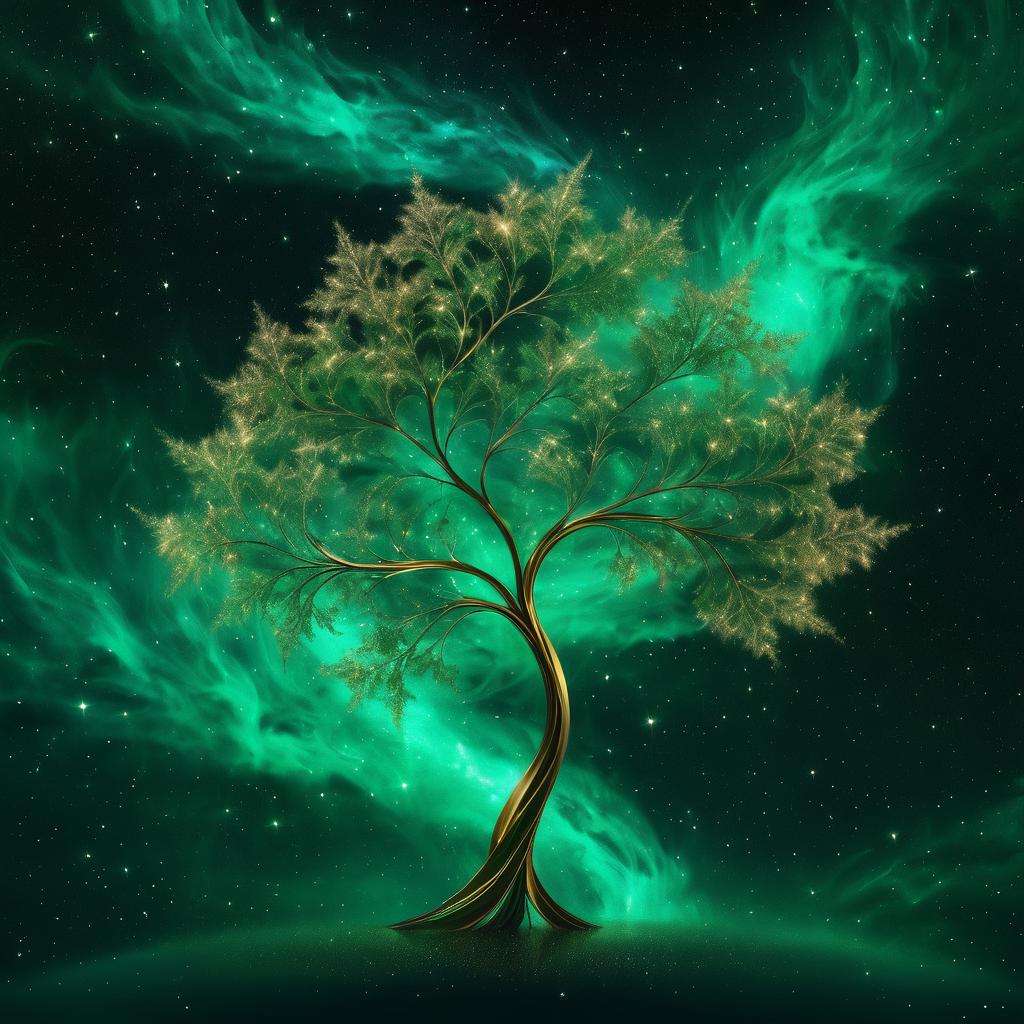 Mystical Star Tree in Deep Space