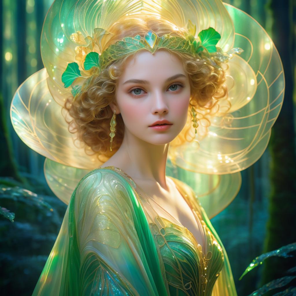 Ethereal Fairy Portrait in Dreamlike Forest