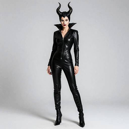Maleficent Black Leather Costume Pants