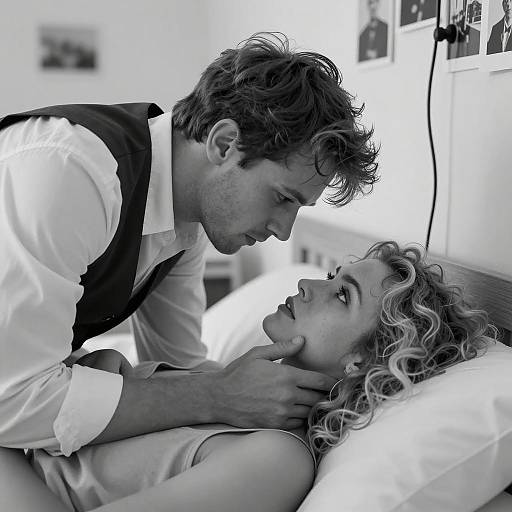 Intimate Black-and-White Bedroom Moments