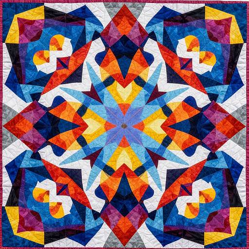 Kaleidoscopic Geometric Mythical Quilt