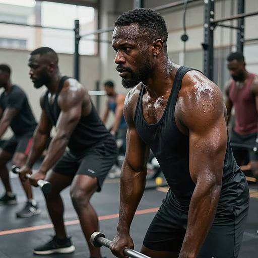 Intense African Bodybuilders Training Urban