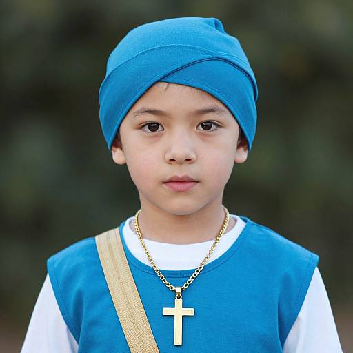 Young Boy in Blue Turban Costume