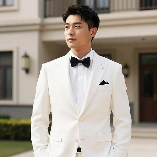 Elegant Summer Groom in White Suit