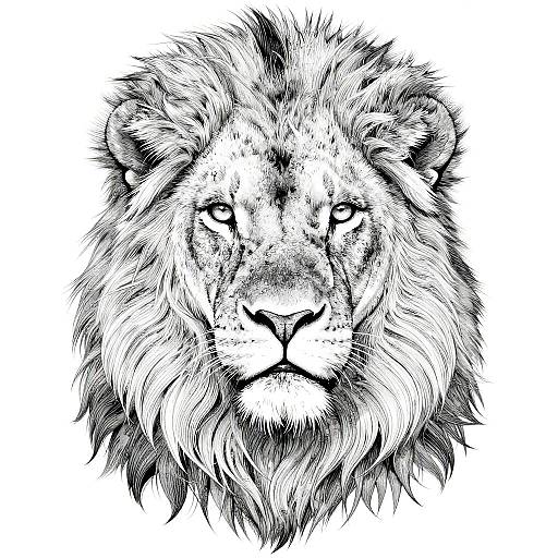 Realistic Lion Portrait Coloring Page