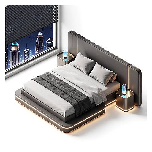 Isometric Futuristic Bedroom Design