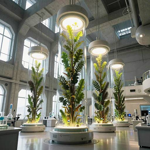 Futuristic Sci-Fi Algae Lab Interior