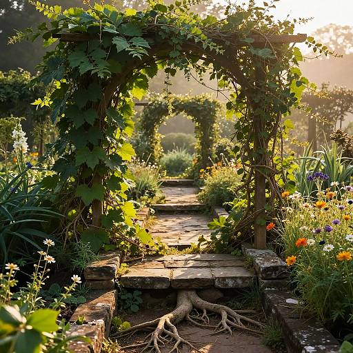 Enchanted Overgrown Garden Pathway