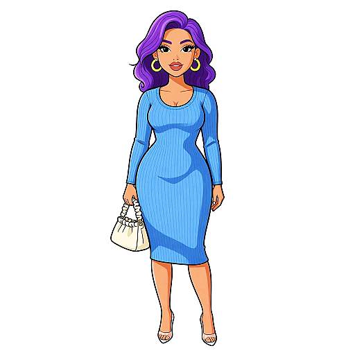 Elegant Woman in Sky Blue Dress