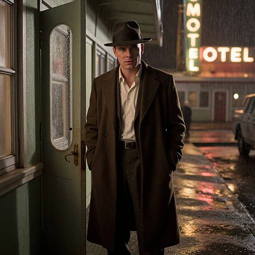 Cinematic 50's Gangster Motel Scene