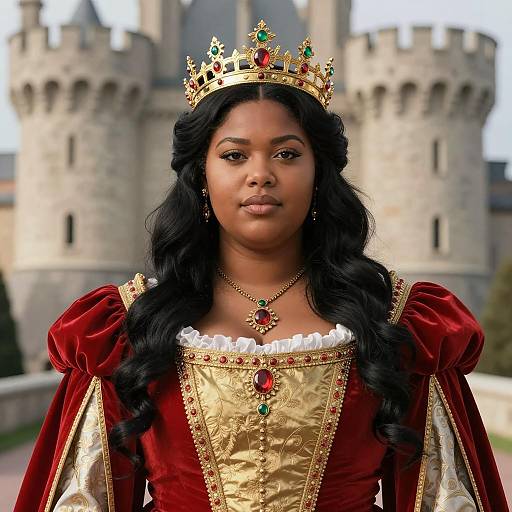 Plus Size Queen in Medieval Royal Attire