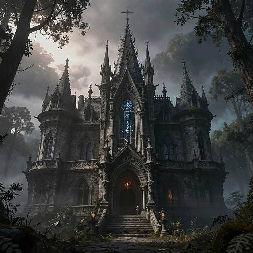 Eerie Gothic DND Mansion Artwork