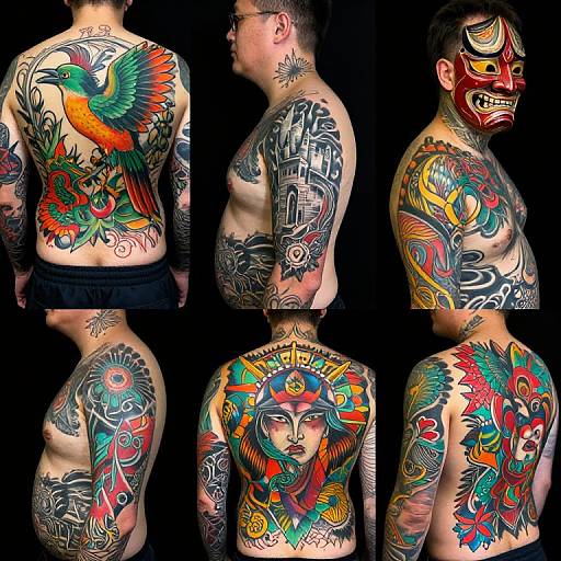 Vibrant Tattooed Person Collage