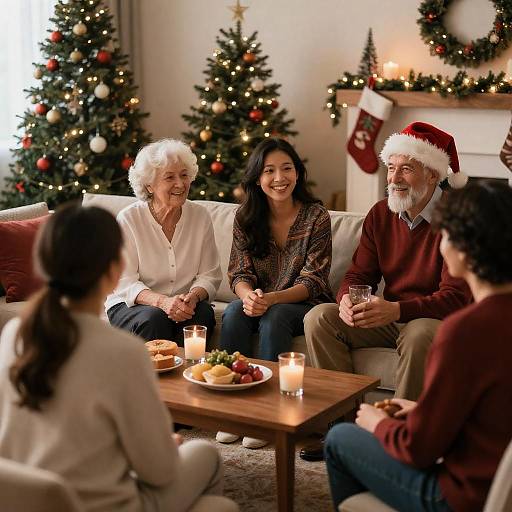 Cozy Multigenerational Christmas Living Room