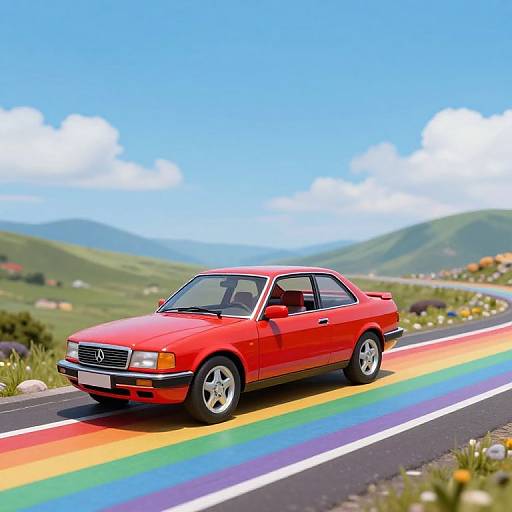 Surreal Rainbow Road Journey