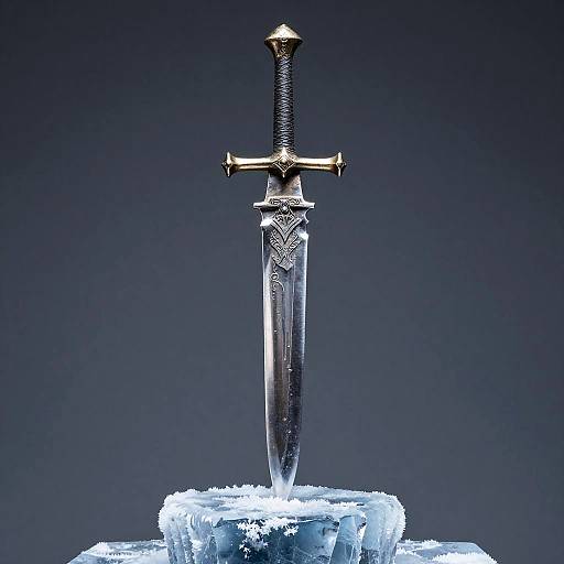 Frostbitten Ancient Blade on Ice Pedestal