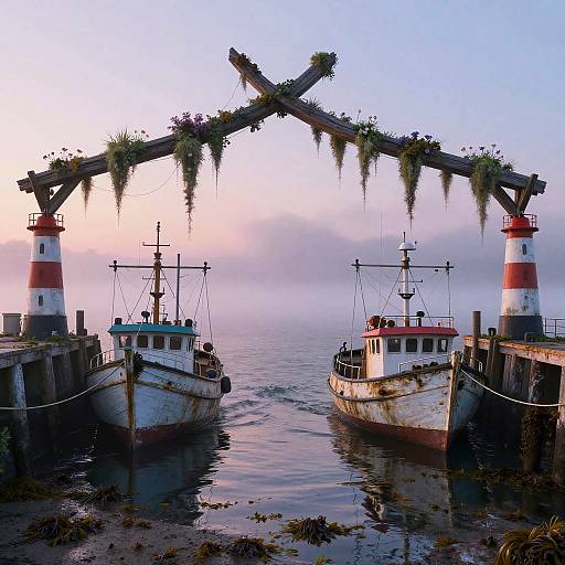 Forgiving Beacons Over Fog-Laced Harbor