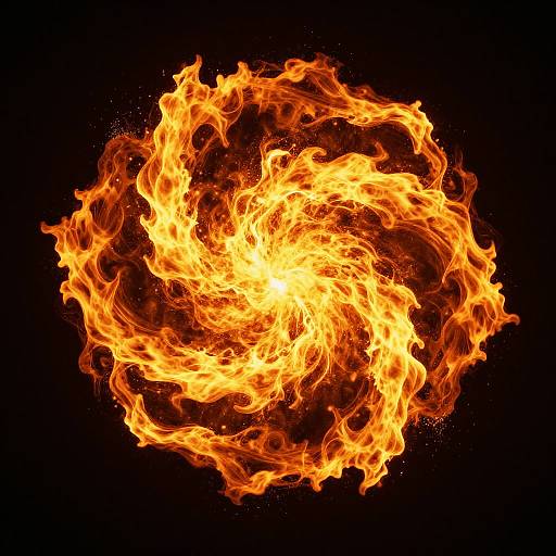 Fiery Circular Digital Explosion