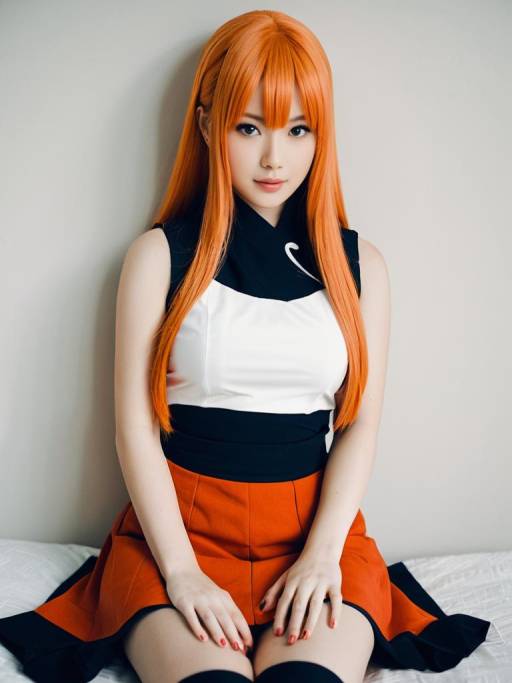 Woman in Kushina Uzumaki Cosplay Costume