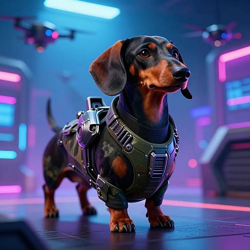 Futuristic Military Dachshund Patrol