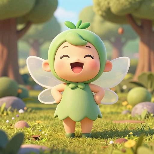 Kawaii Merry Forest Fairy 3D Animation