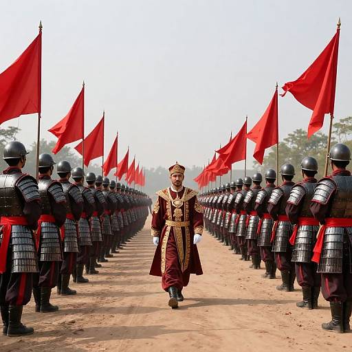 Disciplined Soldiers and Commanding Figure