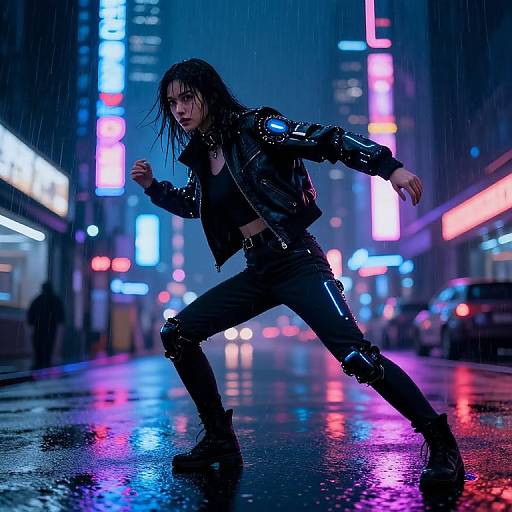 Lika in Neon Cyberpunk Night