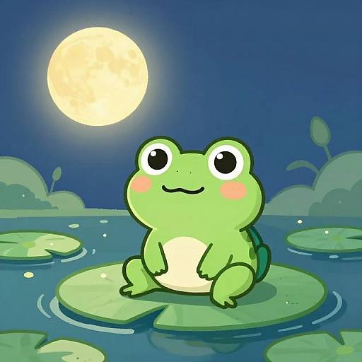Friendly Frog on Serene Lily Pad