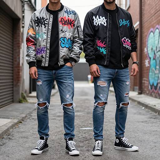 Graffiti Bomber Jacket Street Fashion