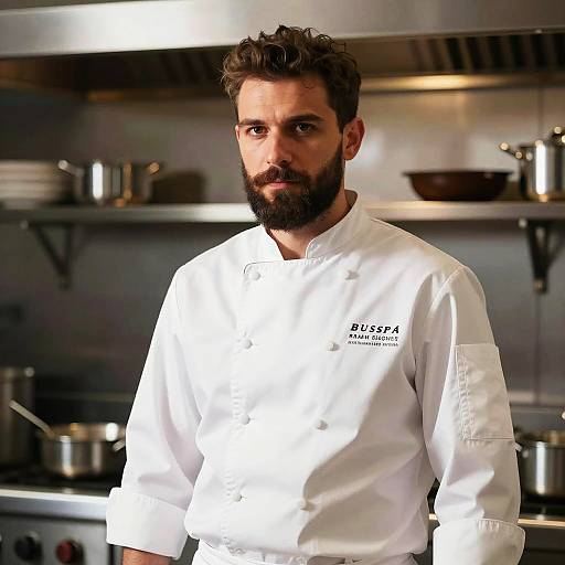 Gourmet Chef with Well-Groomed Beard