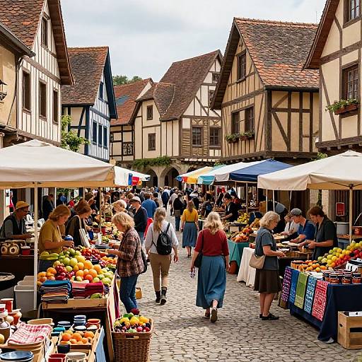 Vibrant Medieval Marketplace Scene