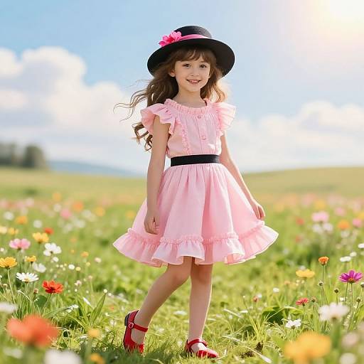 Confident Girl in Sunny Meadow