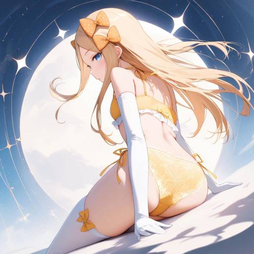 Anime Girl in Yellow Lingerie