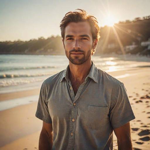 Casual Beach Portrait with Warm Tones