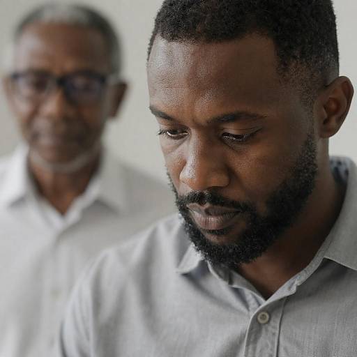 Focused Portrait of Bearded Black Man