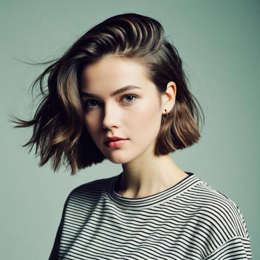 Young Woman with Modern Comb Over Hairstyle