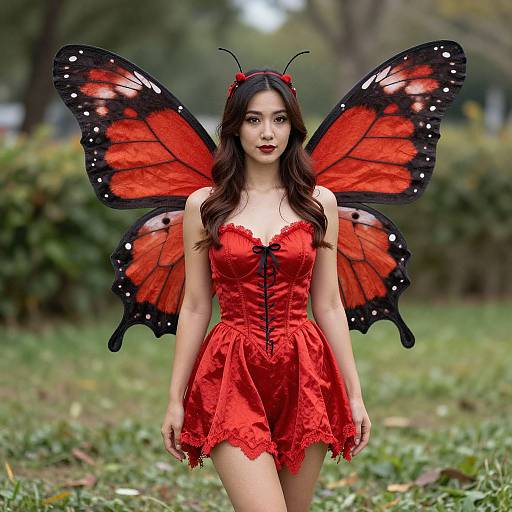 Red Butterfly Wings Costume