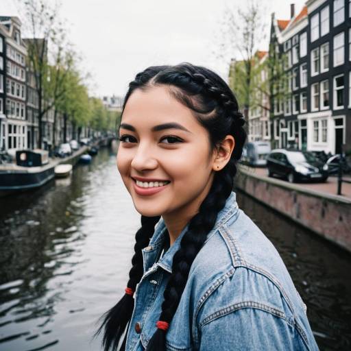 Teenage Girl Smiling Near Amsterdam Canal